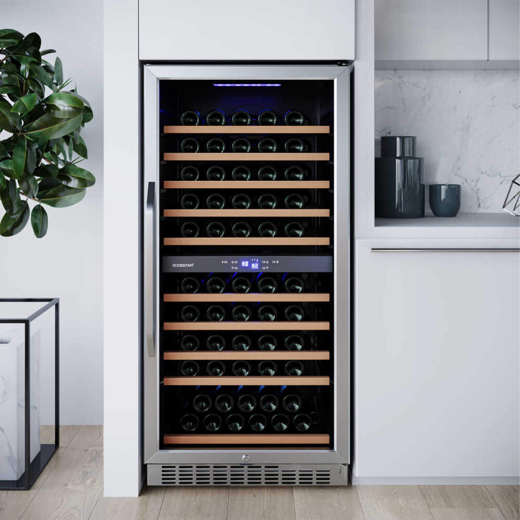 EDGESTAR 101 Bottle Capacity Built In Dual Zone Wine Cooler, 24" (SAK92835)-SAKSBY
