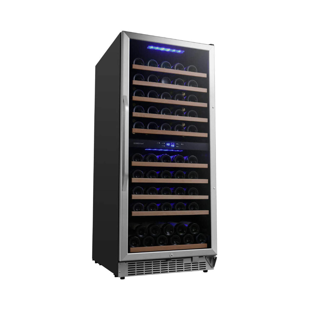 Edgestar Premium 20-Inch 101 Bottle Capacity Built-In Dual Zone Wine Cooler (SAK92835) - Saksby Wholesale - Front Right View