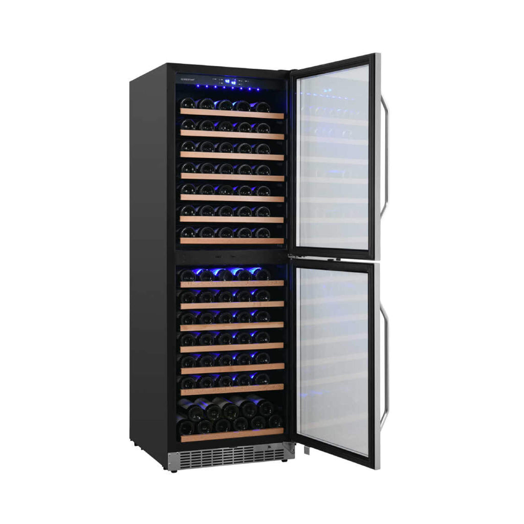 EDGESTAR 142 Bottle Built In Dual Zone Double Door Wine Cooler With Door Lock, 24" (SAK30742)-SAKSBY