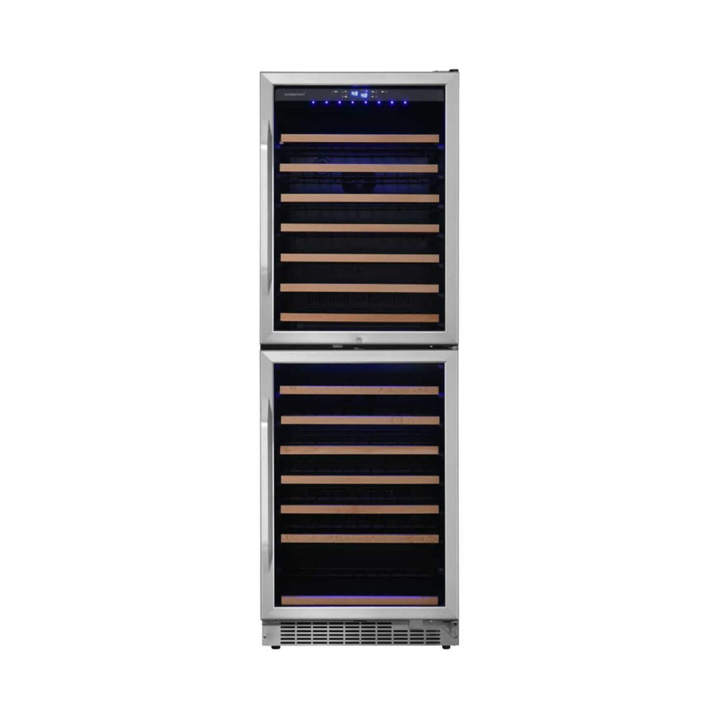 EDGESTAR 142 Bottle Built In Dual Zone Double Door Wine Cooler With Door Lock, 24" (SAK30742)-SAKSBY