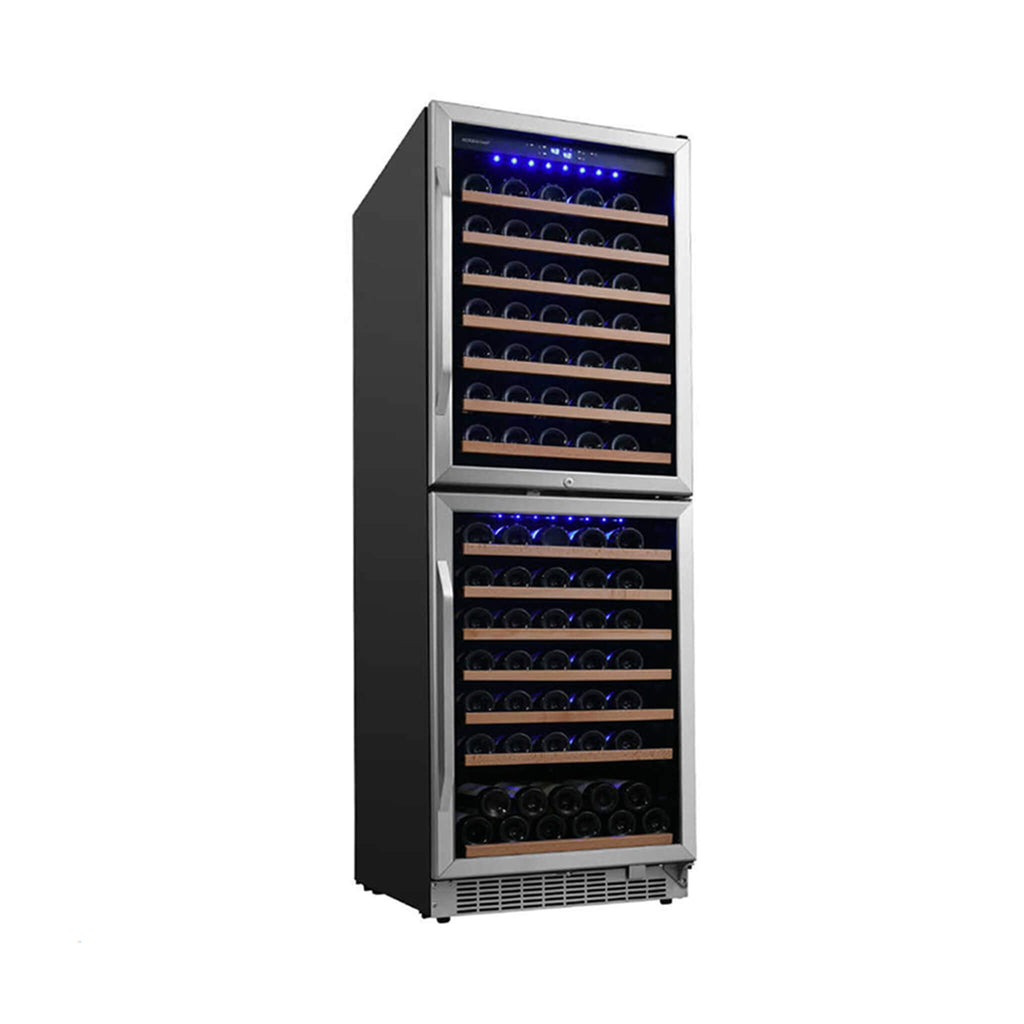 EDGESTAR 142 Bottle Built In Dual Zone Double Door Wine Cooler With Door Lock, 24" (SAK30742)-SAKSBY