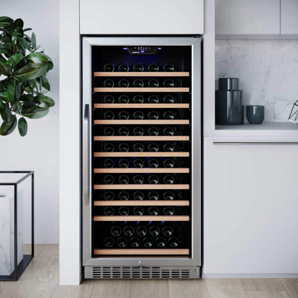 Edgestar 24-Inch Wide 111 Bottle Capacity Freestanding Single Zone Wine Cooler [CWR1212SZ] (SAK68320) - Saksby Wholesale - Demonstration View