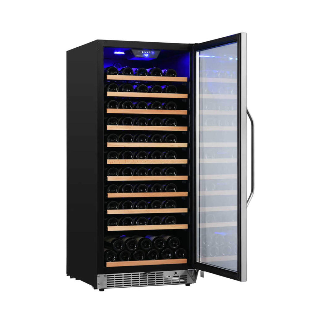 Edgestar 24-Inch Wide 111 Bottle Capacity Freestanding Single Zone Wine Cooler [CWR1212SZ] (SAK68320) - Saksby Wholesale - Side View Open Door