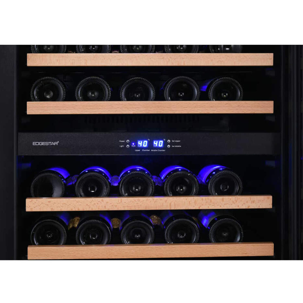 EDGESTAR 24" Wide 131 Bottle Capacity Built In Triple Zone Wine Cooler (SAK65891)-SAKSBY