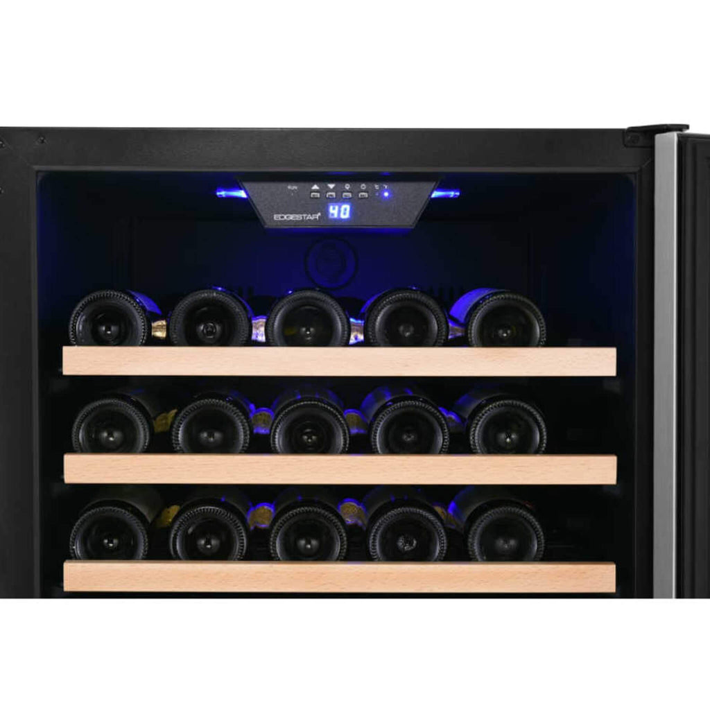 EdgeStar 24" Wide 151 Bottle Capacity Freestanding Single Zone Wine Cooler With Even Cooling Technology (SAK30756)-SAKSBY