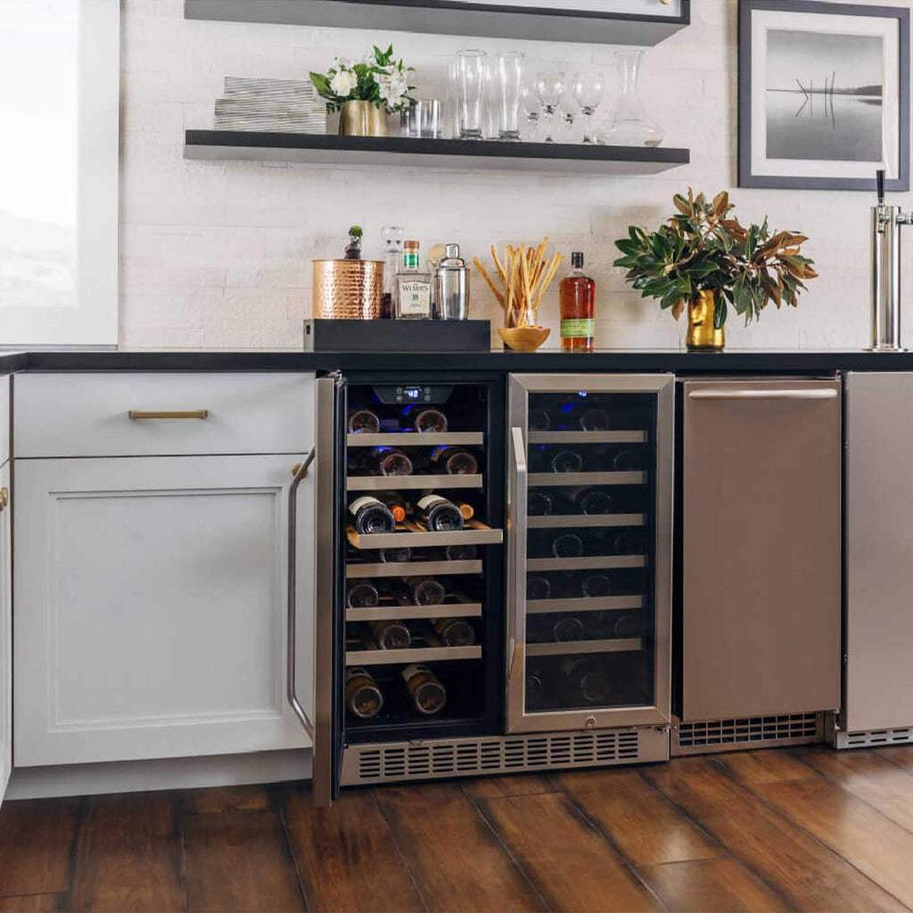 EDGESTAR 30" Wide 56 Bottle Capacity Built In French Door Wine Cooler With Door Locks (SAK56381)-SAKSBY