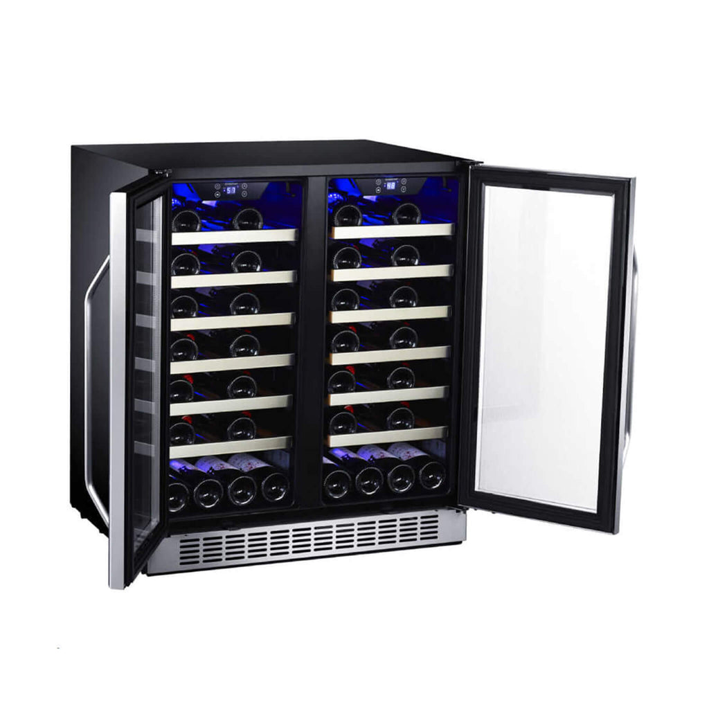 EDGESTAR 30" Wide 56 Bottle Capacity Built In French Door Wine Cooler With Door Locks (SAK56381)-SAKSBY