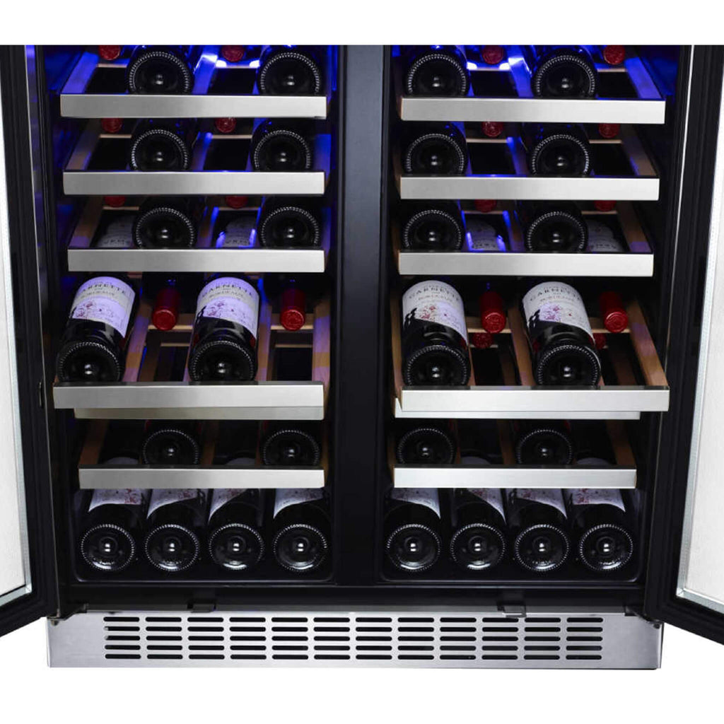 EDGESTAR 30" Wide 56 Bottle Capacity Built In French Door Wine Cooler With Door Locks (SAK56381)-SAKSBY
