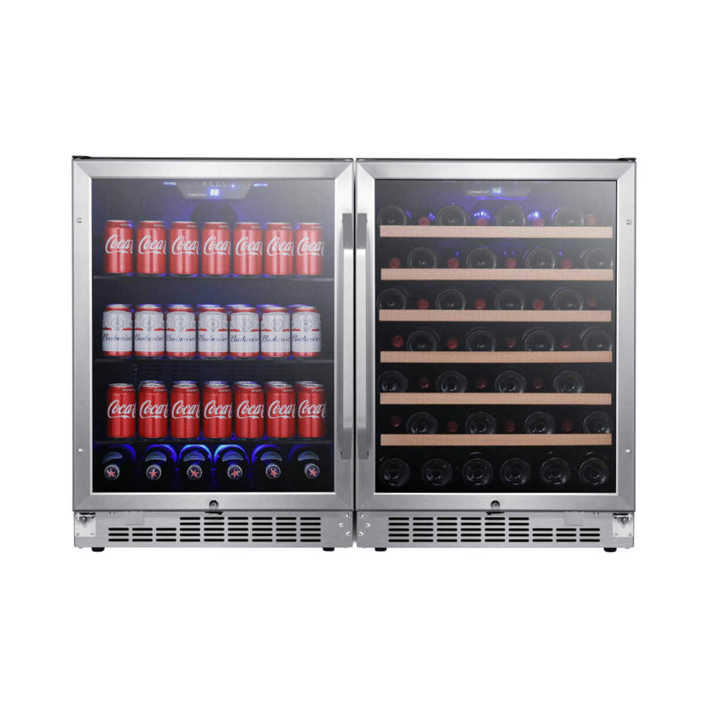 EDGESTAR 48" Wide Built In Side-by-Side Wine and Beverage Center With 142 Can And 53 Bottle Capacity (SAK17392)-SASKBY