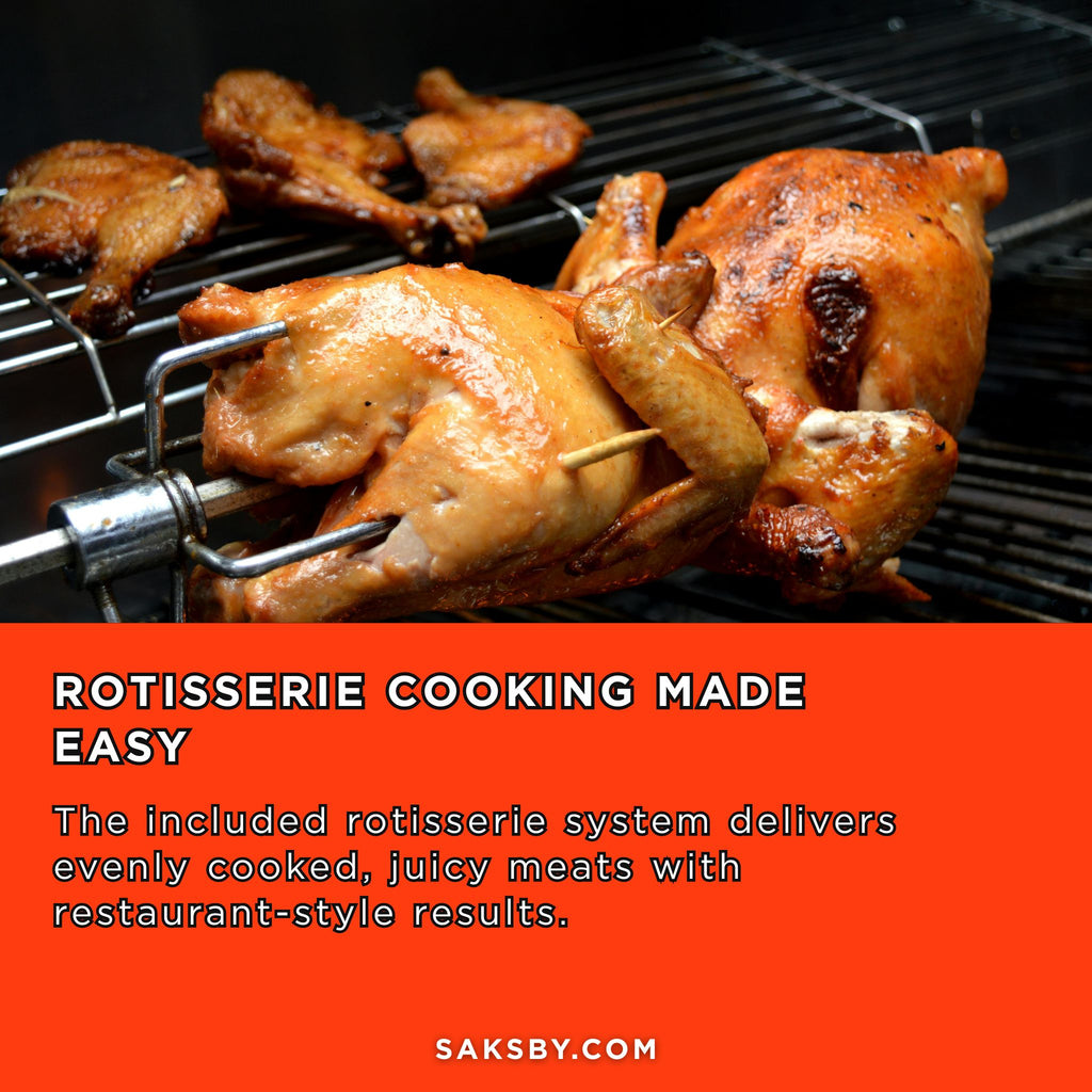 Edgestar 60K BTU 30-Inch Outdoor Built-In Grill With Rotisserie And LED Lighting (SAK52871) - Saksby Wholesale - Rotisserie Cooking