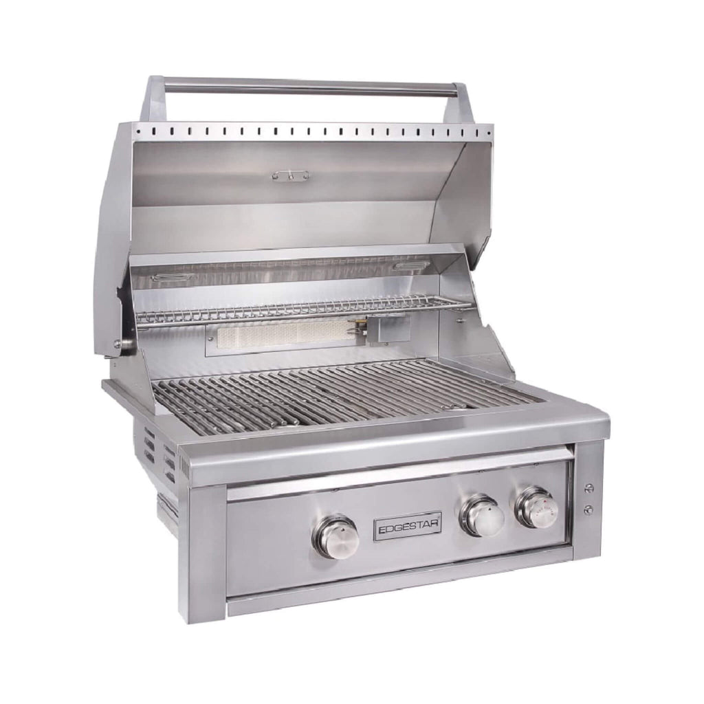 Edgestar 60K BTU 30-Inch Outdoor Built-In Grill W/ Rotisserie And LED Lighting (SAK52871) - Saksby Wholesale - Open Lid