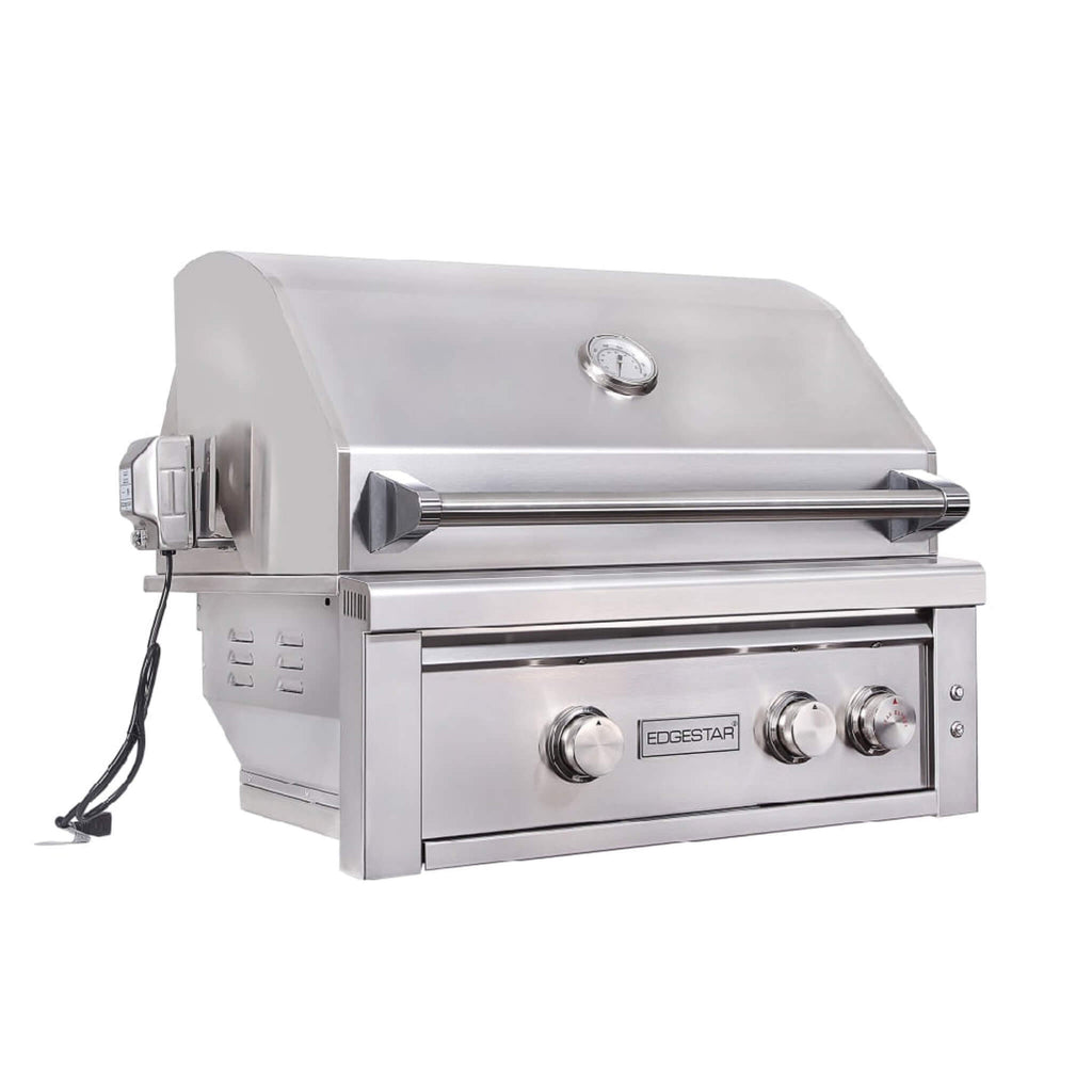 EDGESTAR 60K BTU Natural Gas Outdoor Built In Grill With Rotisserie And LED Lighting, 30" (SAK52871)-SAKSBY