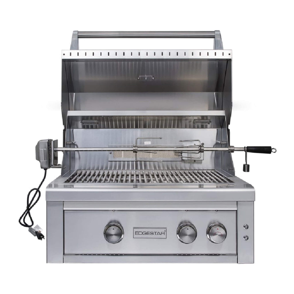 EDGESTAR 60K BTU Natural Gas Outdoor Built In Grill With Rotisserie And LED Lighting, 30" (SAK52871)-SAKSBY