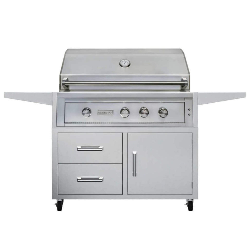 EDGESTAR 89000 BTU 42" Wide Natural Gas Free Standing Grill Cart With Rotisserie And Lighted Knobs (SAK56935)-SAKSBY