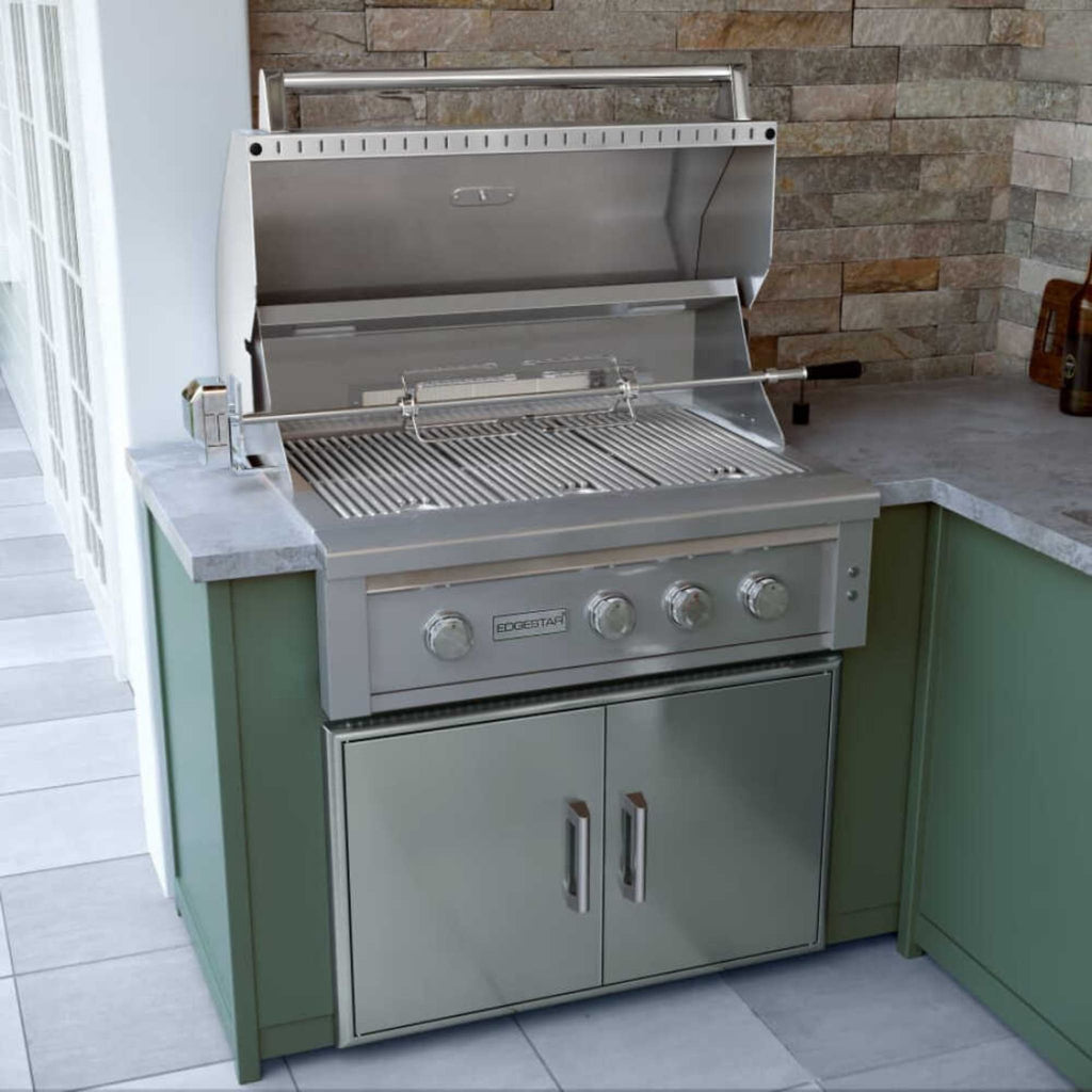 Edgestar 89K BTU 36-Inch Built-In Grill With Insulated Jacket And Double Access Doors [GRL360IBKIT] (SAK78429) - Saksby Wholesale - Demonstration View