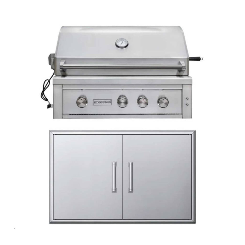 Edgestar 89K BTU 36-Inch Built-In Grill With Insulated Jacket And Double Access Doors [GRL360IBKIT] (SAK78429) - Saksby Wholesale - Front View