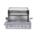 Edgestar 89K BTU 42-Inch Freestanding Grill And Cart With Rotisserie And Lighted Knobs (SAK56935) - Saksby Wholesale - Front View With Lid Opened