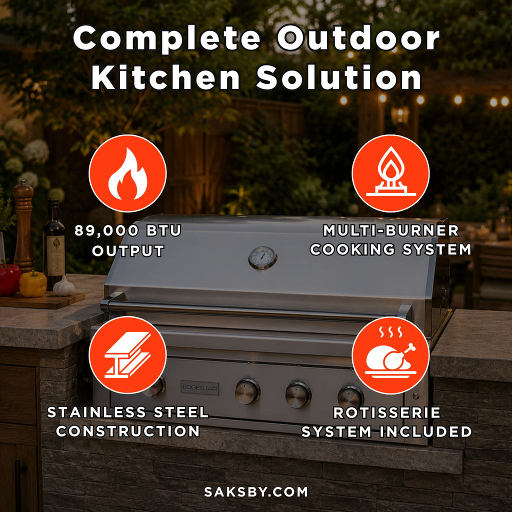 Edgestar 89K BTU 42-Inch Built-In Grill With Rotisserie And LED Lighting (SAK17368) - Saksby Wholesale - Features