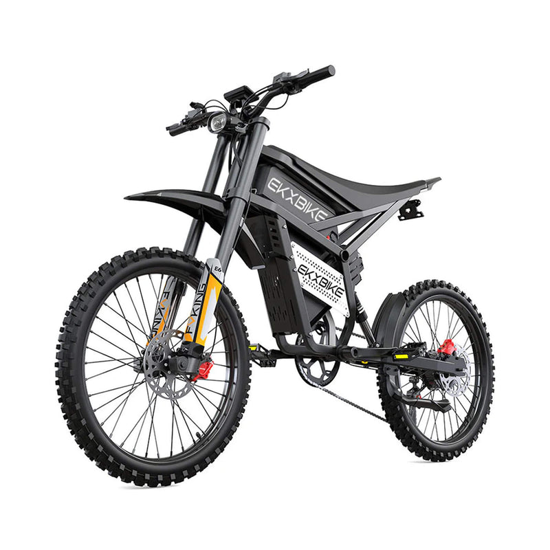 EKX E6 3000W 52V40Ah Premium Electric Carbon Steel Off-Road Mountain Dirt Bike SAK18315 Saksby - Front Left View