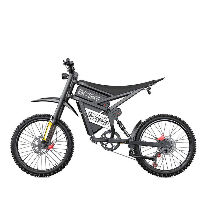EKX E6 3000W 52V40Ah Premium Electric Carbon Steel Off-Road Mountain Dirt Bike SAK18315 Saksby - Left View