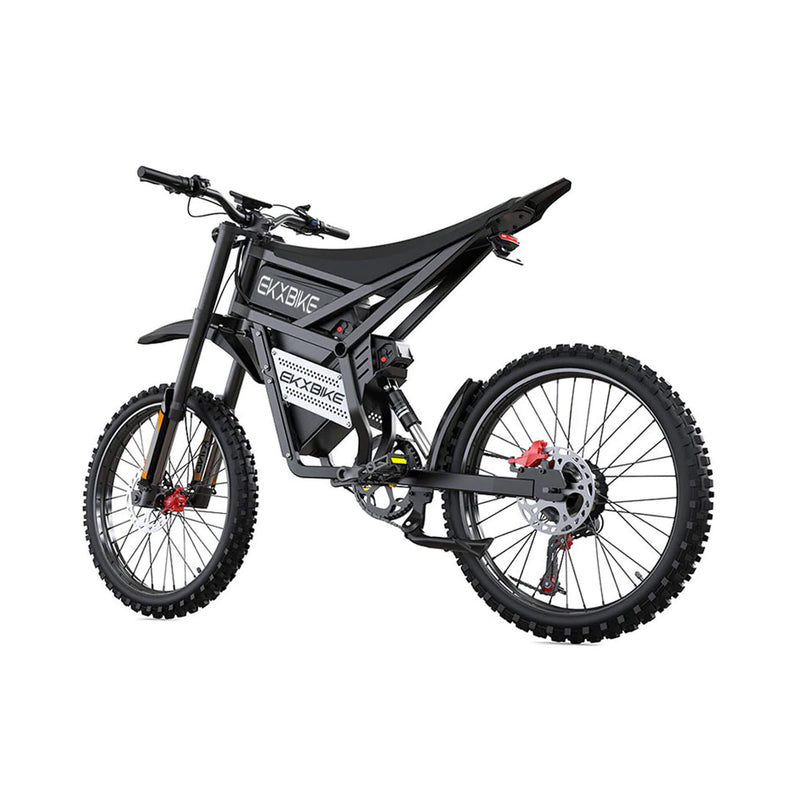 EKX E6 3000W 52V40Ah Premium Electric Carbon Steel Off-Road Mountain Dirt Bike SAK18315 Saksby - Rear Left View