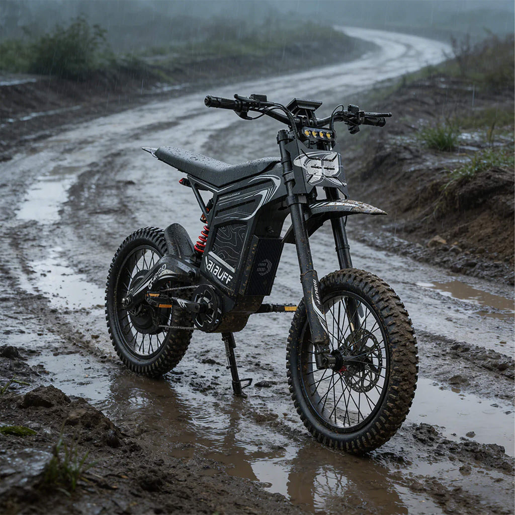 EKX GT600 7500W 72V30AH Full-Suspension Off-Road Electric Dirt Bike (SAK49037) - Saksby Wholesale - Lifestyle On Mud Road