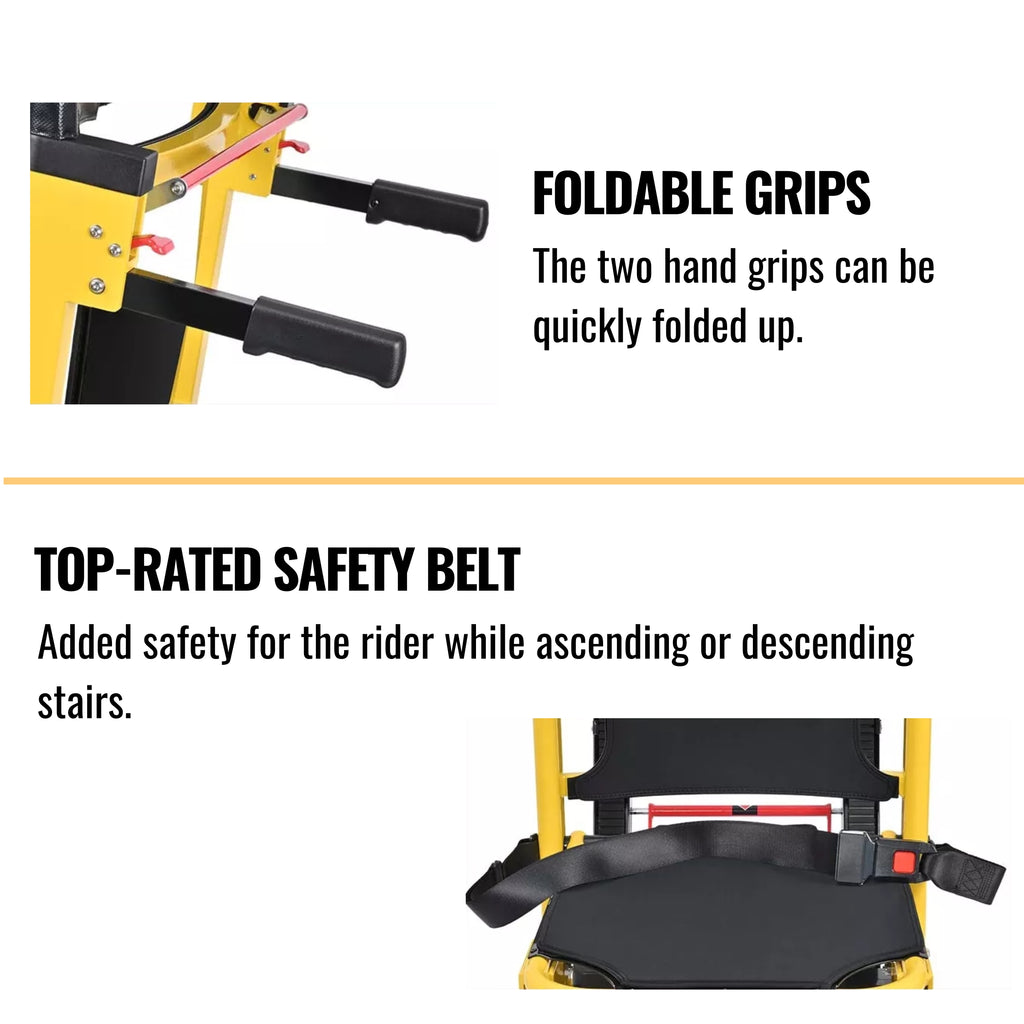 Wheelchair For Stairs - Grips And Safety Belt