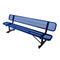 Elegant 8FT Blue Steel Bench With Backrest And Thermoplastic Coating (SAK23567)-SASKBY