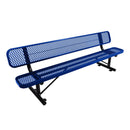 Elegant 8FT Blue Steel Bench With Backrest And Thermoplastic Coating (SAK23567)-SASKBY