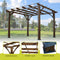 Elegant Brown Cedar Wood Pergola For Spacious Outdoor Patios (SAK45639)-SAKSBY