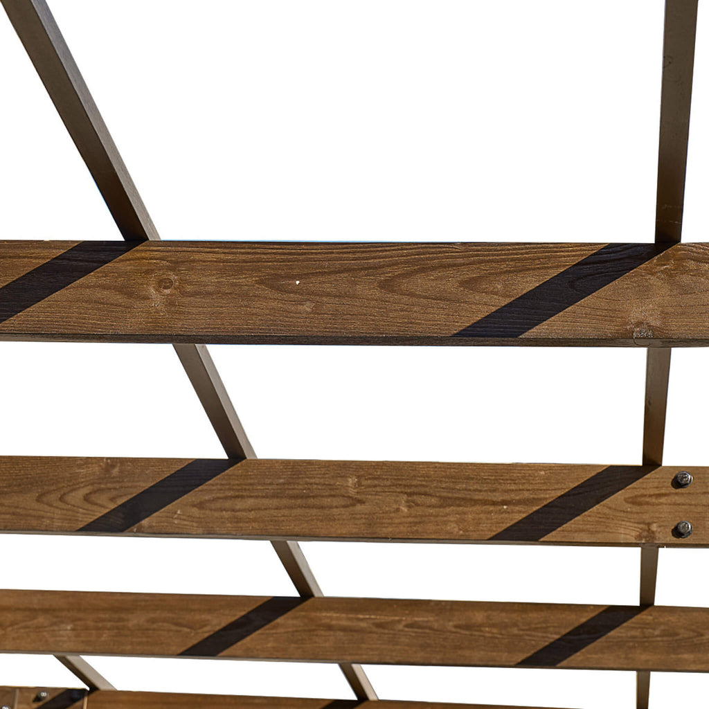 [10x12FT] Premium Outdoor Brown Cedar Wood Pergola For Spacious Patios (SAK45639) SAKSBY - 
Upper Wood View