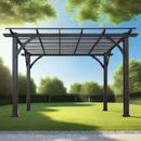 [10x12FT] Premium Outdoor Brown Cedar Wood Pergola For Spacious Patios (SAK45639) SAKSBY - Front View
