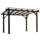 Elegant Brown Cedar Wood Pergola For Spacious Outdoor Patios (SAK45639)-SAKSBY