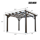 Elegant Brown Cedar Wood Pergola For Spacious Outdoor Patios (SAK45639)-SAKSBY