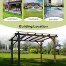 [10x12FT] Premium Outdoor Brown Cedar Wood Pergola For Spacious Patios (SAK45639) SAKSBY - Outdoor View