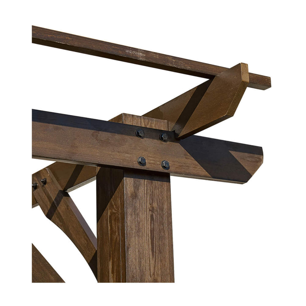 [10x12FT] Premium Outdoor Brown Cedar Wood Pergola For Spacious Patios (SAK45639) SAKSBY - 
Righ Edge View