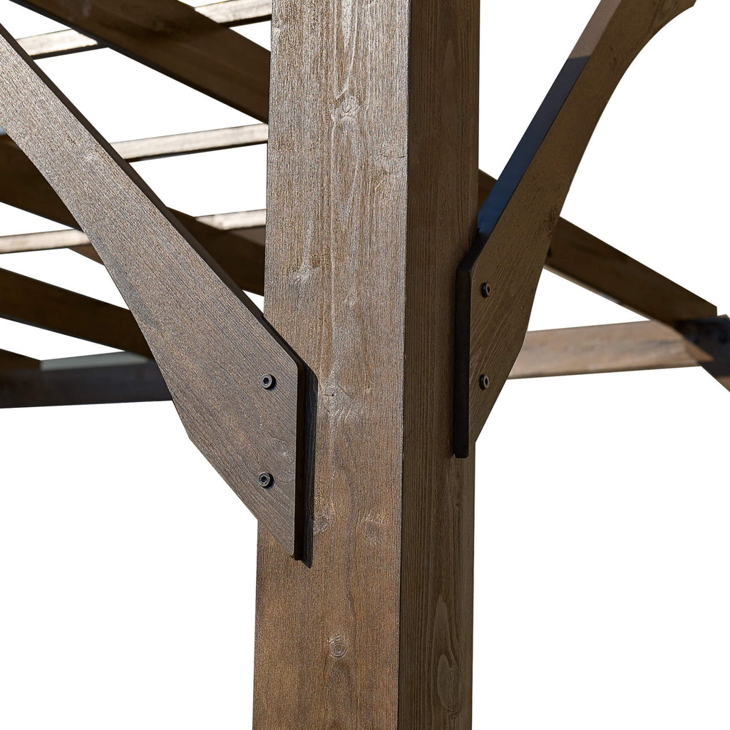 [10x12FT] Premium Outdoor Brown Cedar Wood Pergola For Spacious Patios (SAK45639) SAKSBY - 
Wood View