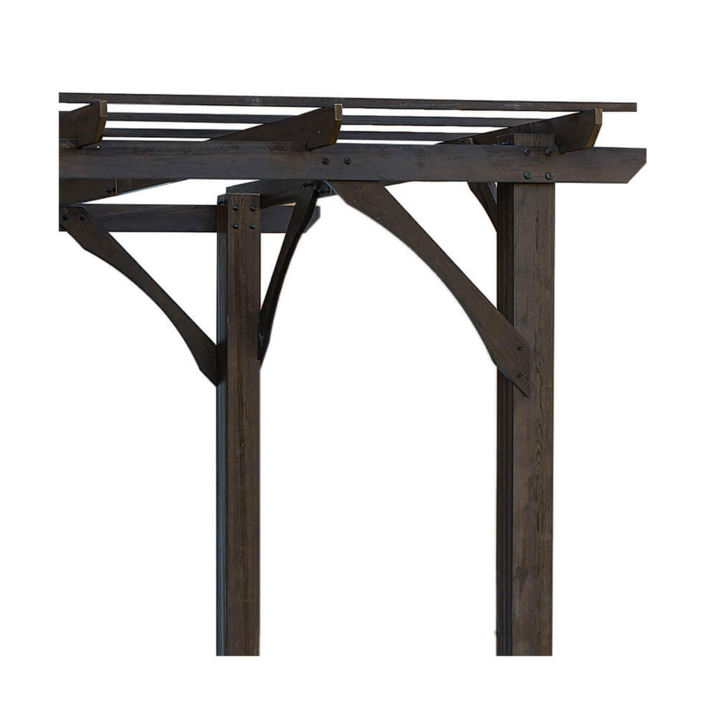 [10x12FT] Premium Outdoor Brown Cedar Wood Pergola For Spacious Patios (SAK45639) SAKSBY - 
Upper View