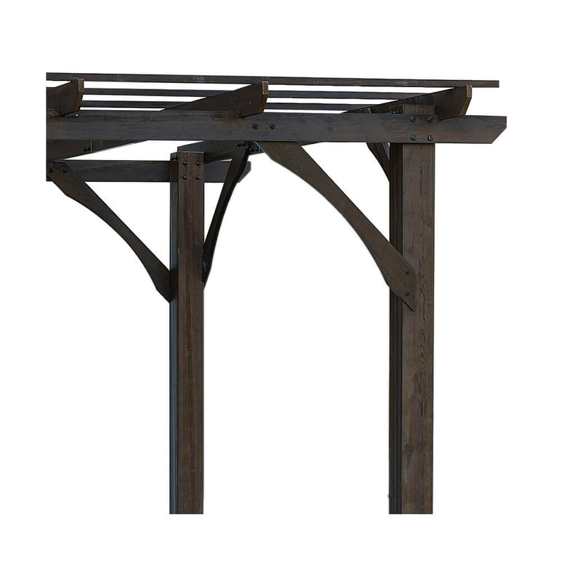 Elegant Brown Cedar Wood Pergola For Spacious Outdoor Patios (SAK45639)-SAKSBY