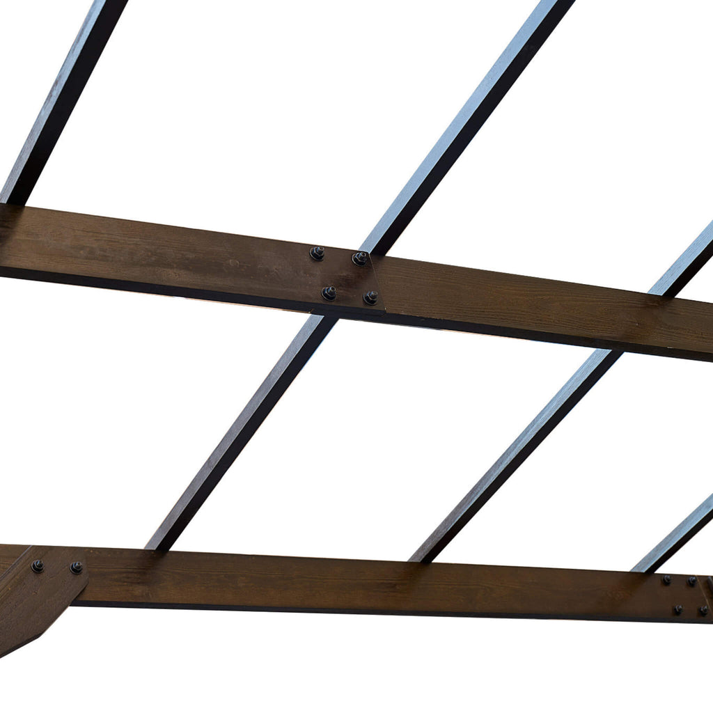 [10x12FT] Premium Outdoor Brown Cedar Wood Pergola For Spacious Patios (SAK45639) SAKSBY - 
Top Wood Screw View
