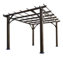 [10x12FT] Premium Outdoor Brown Cedar Wood Pergola For Spacious Patios (SAK45639) SAKSBY - White Background View