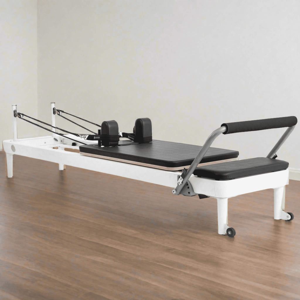 Elina Pilates Nubium Modern Studio Aluminum Reformer [USA 100300] (SAK98640) - Saksby Wholesale -Black Color In Lifestyle Image