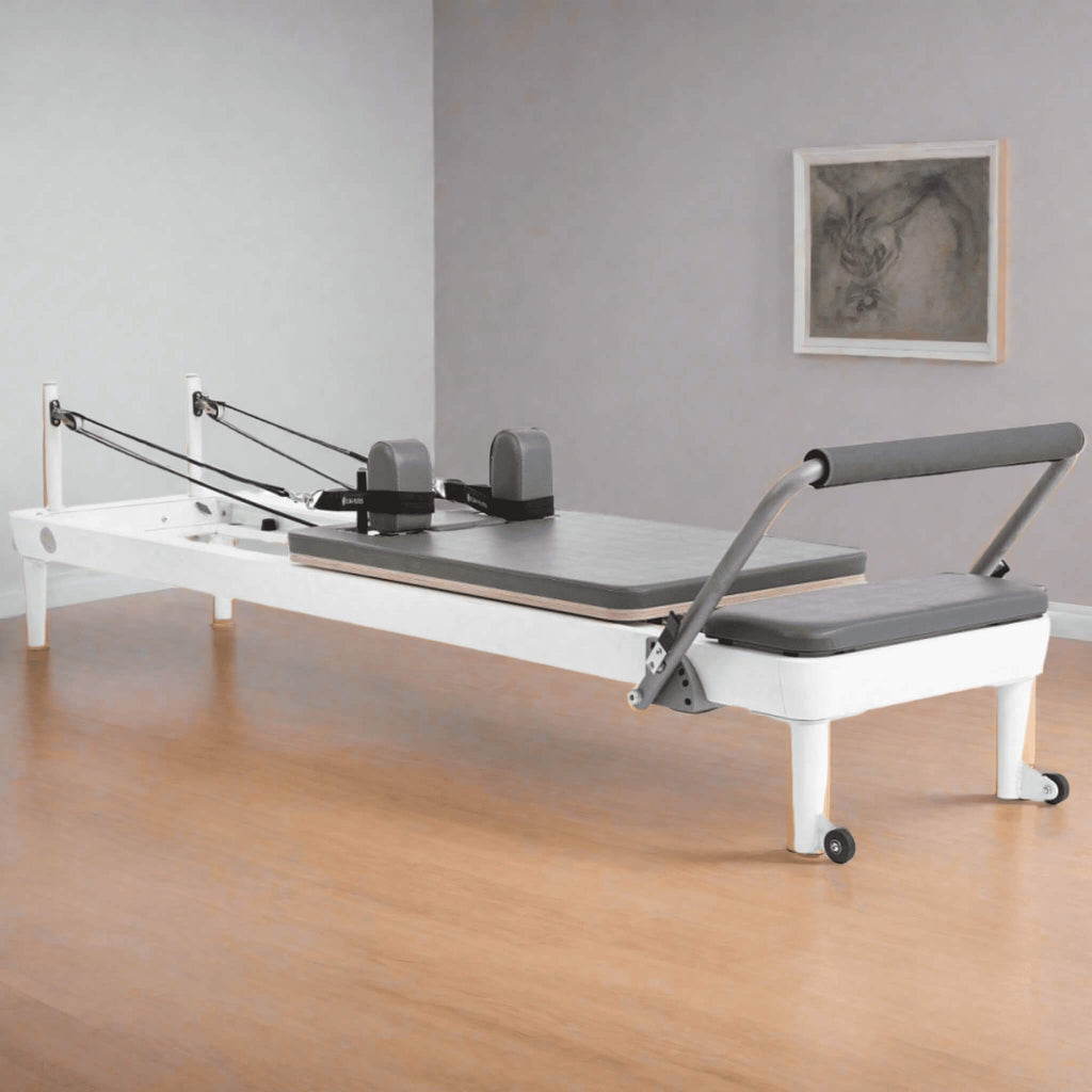 Elina Pilates Nubium Modern Studio Aluminum Reformer [USA 100300] (SAK98640) - Saksby Wholesale - Grey Color In Lifestyle Image