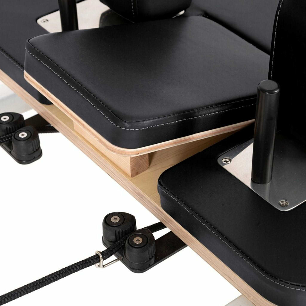 Elina Pilates Lignum Wooden Reformer With Adjustable Height Rope Pulleys [USA 100500] (SAK96321)