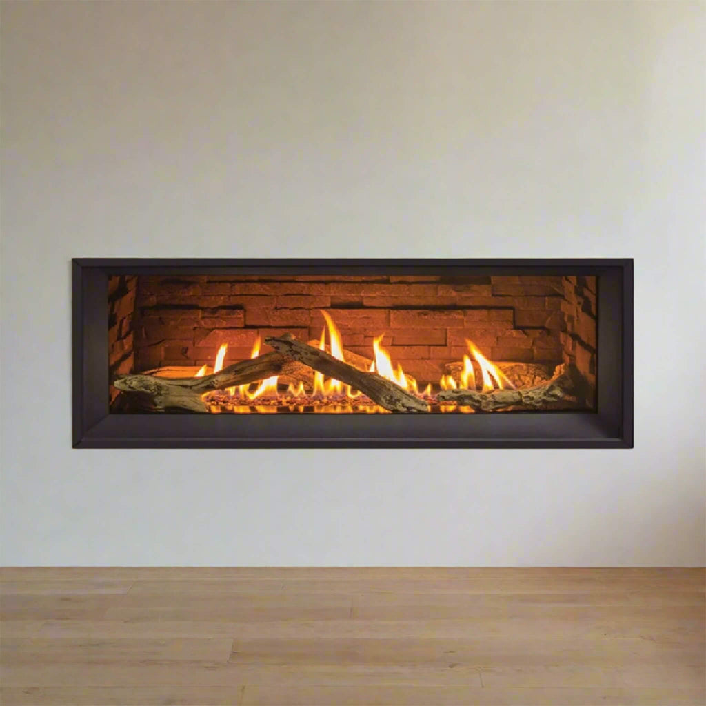 Enviro C34 2 Linear Nova Direct Vent Gas Fireplace (SAK50281) Saksby - Front View in Living Room 