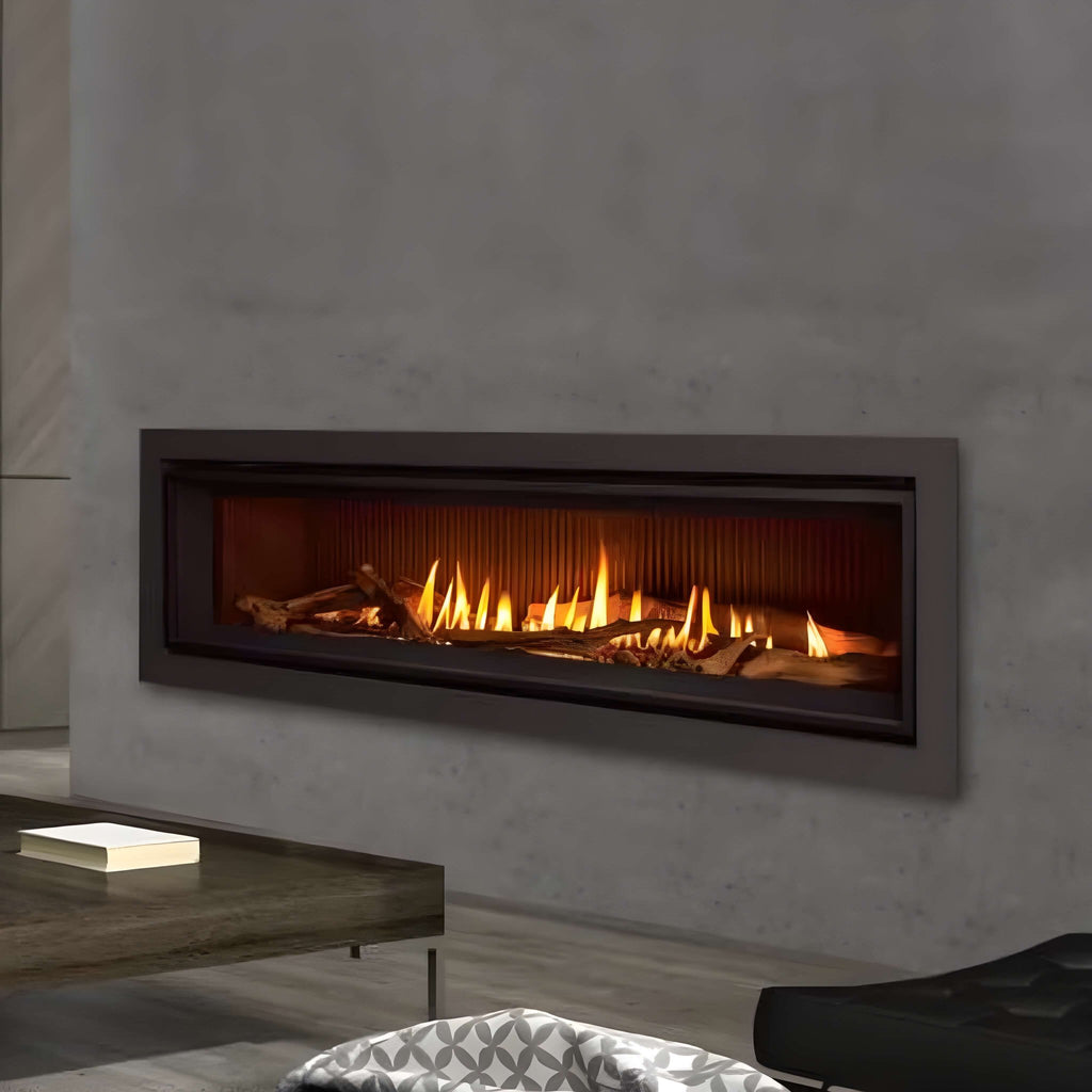 Enviro Linear IPI Direct Vent Natural Gas Fireplace With Burner Tray, Vermiculite, Top Led Kit, Steel Liner & Remote Control [C60I-2] (SAK38942)