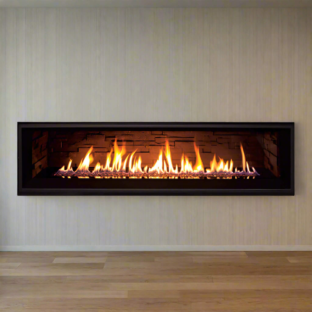 Enviro Linear IPI Direct Vent Natural Gas Fireplace With Burner Tray, Vermiculite, Top Led Kit, Steel Liner & Remote Control [C60I-2] (SAK38942)