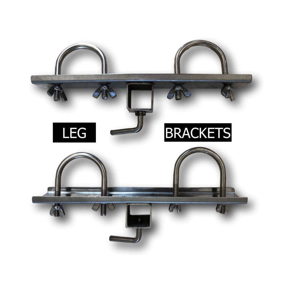 Extra-Large 52-Inch Stainless Steel Propane And Charcoal BBQ Rotisserie (SAK14873) - Saksby Wholesale - Leg Bracket View