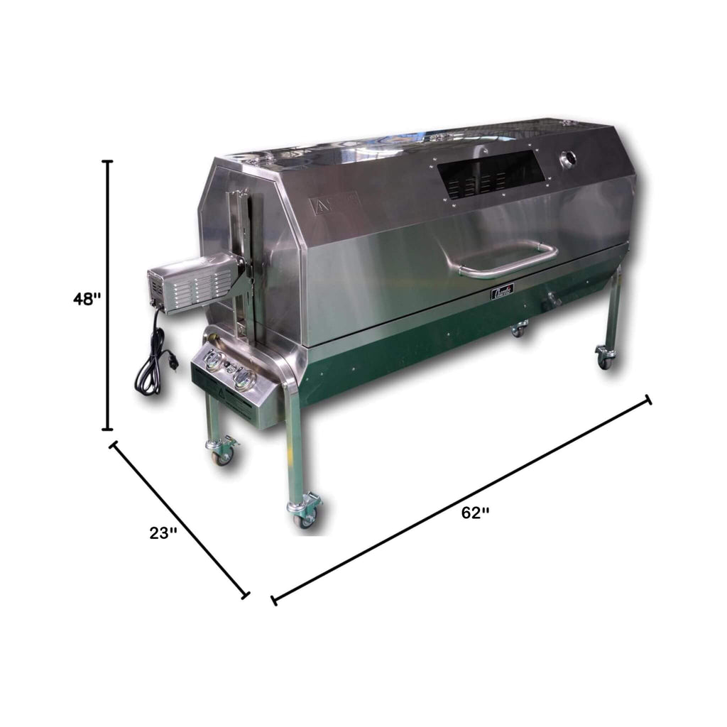 Extra-Large 62-Inch Stainless Steel Propane And Charcoal BBQ Rotisserie (SAK14873) - Saksby Wholesale - Dimensions