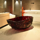 Extra Large 67 Inch Modern Freestanding Oval Resin Soaking Bathtub (SAK14326) - Saksby Wholesale - Bathrrom Lifestyle